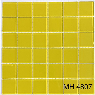 Gạch mosaic thủy tinh nhập khẩu,  Thủy tinh mày vàng, KT viên 48x48mm, KT vỉ 300x300mm,  MH 4807